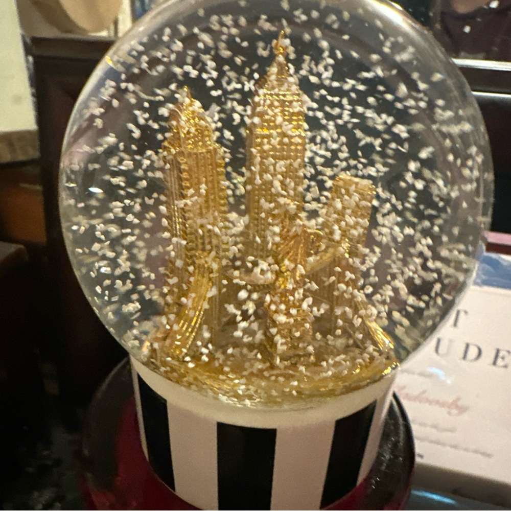 Gold Cityscape Glass Art Globe